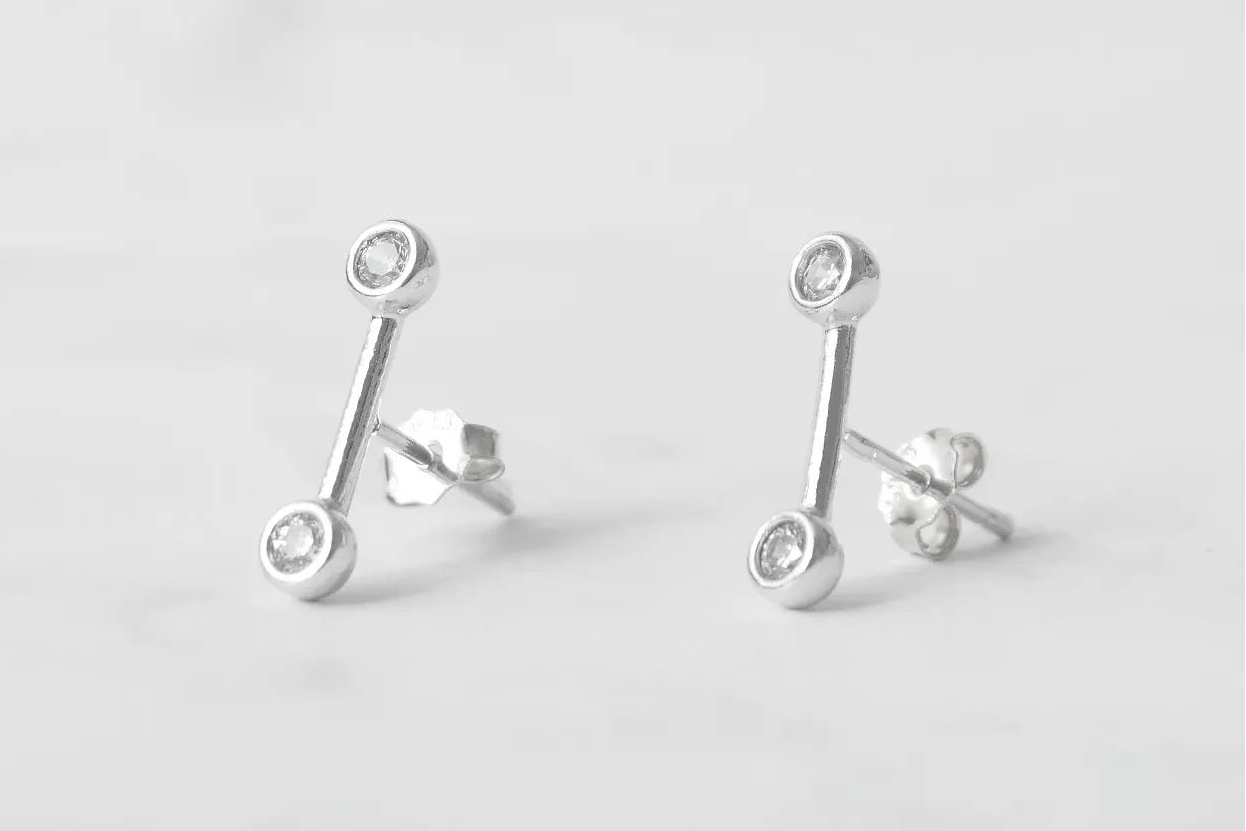 ジルコニア スタッズピアス ピアス 片耳用 SILVER925ジルコニア