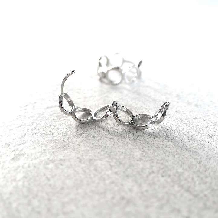 【SE210301】 Sterling Silver Hoop Earrings