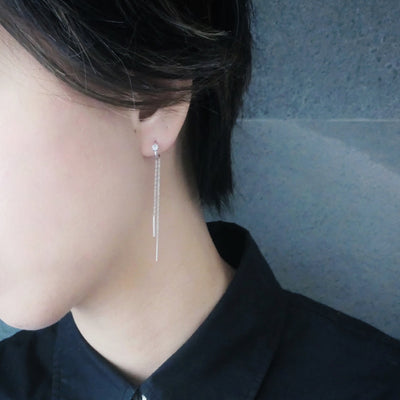 【SE220402】 Sterling Silver Threaded Earrings
