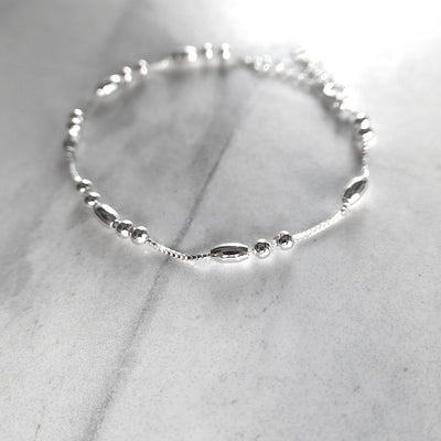 【BR210502】 Sterling Silver Beads Bracelet