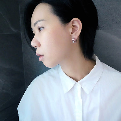 【SE210301】 Sterling Silver Hoop Earrings