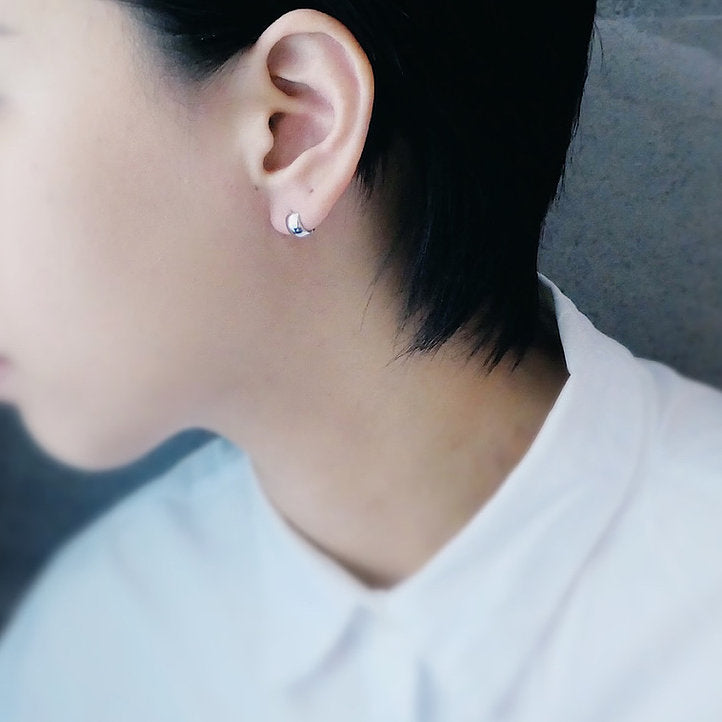 【CS201210】 Sterling Silver Huggie Earrings