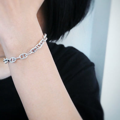 【BR201102】 Sterling Silver Chain Bracelet 