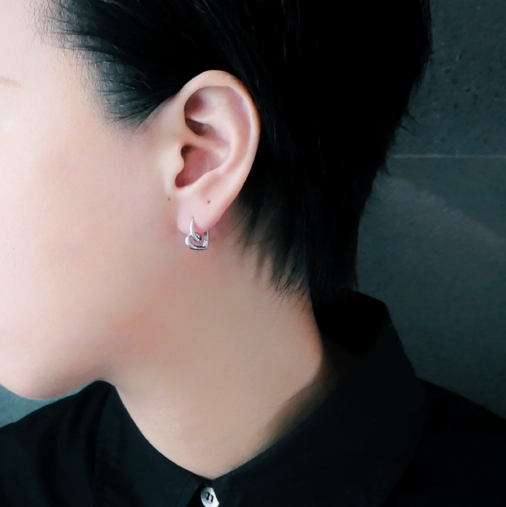 【SE221110】Sterling Silver Hoop Earrings
