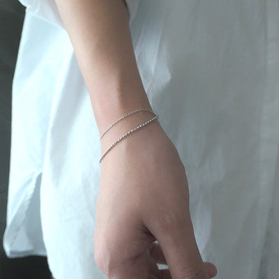 【BR210510】 Sterling Silver Beads Bracelet