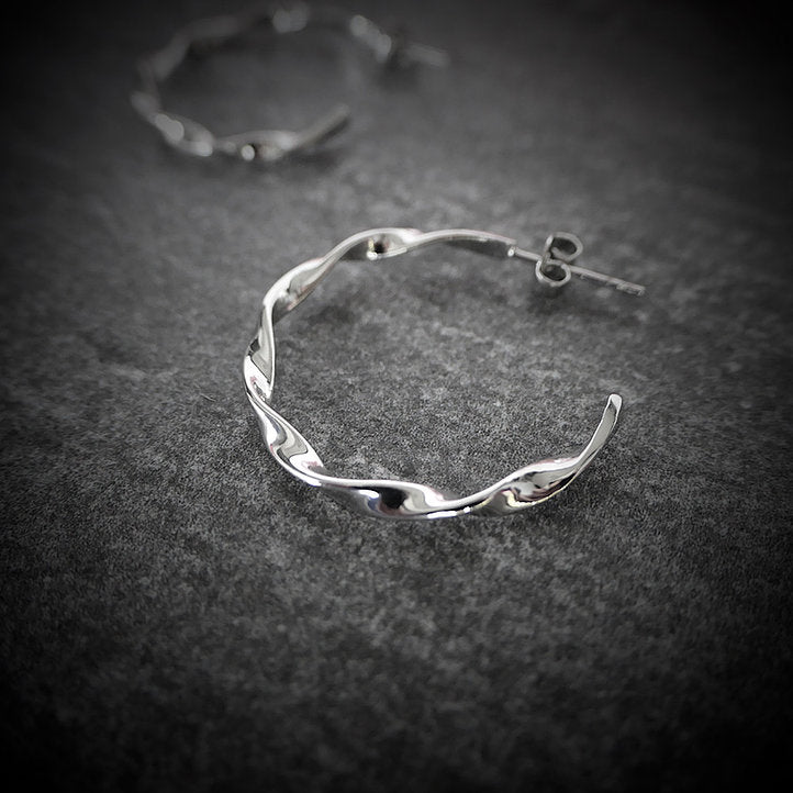 【CS210703】 Sterling Silver Hoop Earrings