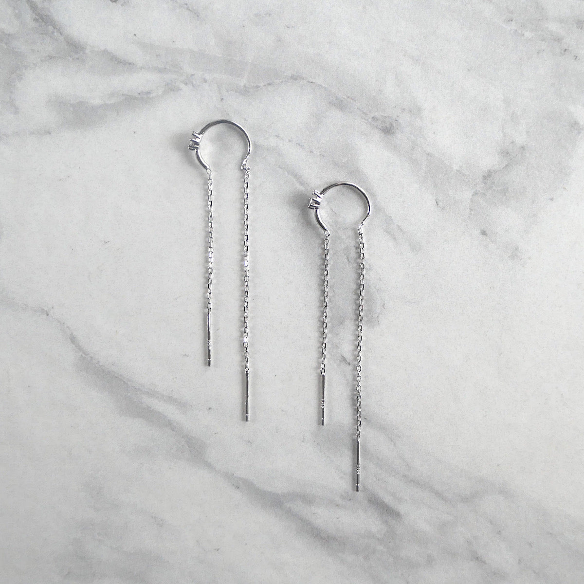 【SE220402】 Sterling Silver Threaded Earrings
