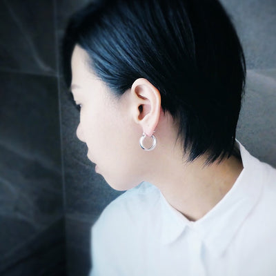 【CS201209】 Sterling Silver Hoop Earrings