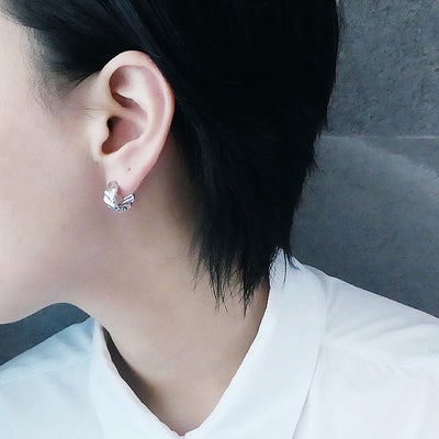 【CS210502】 Sterling Silver Hoop Earrings