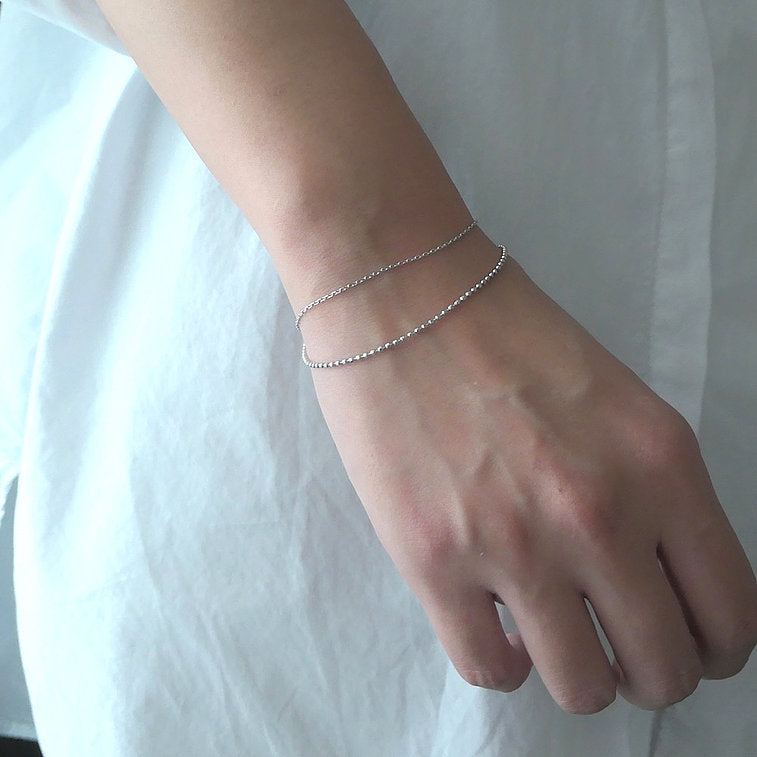 【BR210510】 Sterling Silver Beads Bracelet