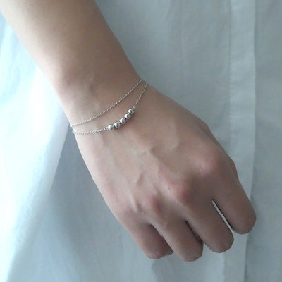 【BR210512】 Sterling Silver Beads Bracelet 