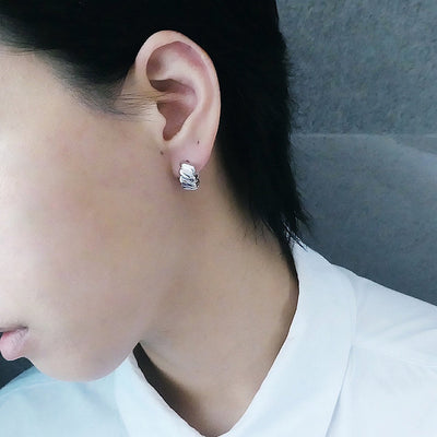 【CS210502】 Sterling Silver Hoop Earrings