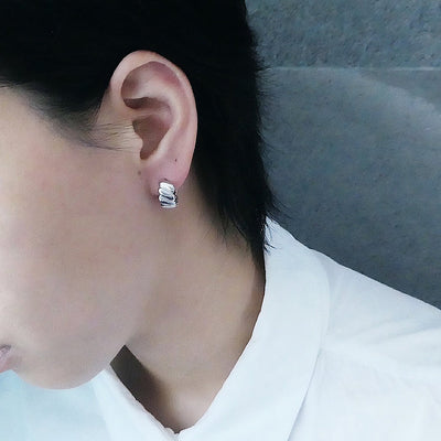 【CS210502】 Sterling Silver Hoop Earrings