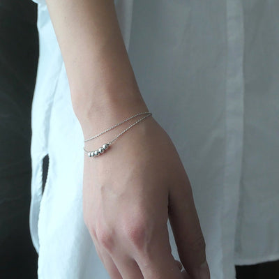 【BR210512】 Sterling Silver Beads Bracelet 