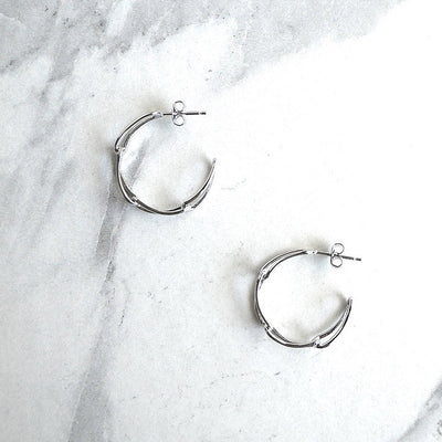 【CS201007】 Sterling Silver Hoop Earrings