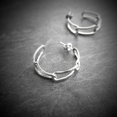 【CS201007】 Sterling Silver Hoop Earrings