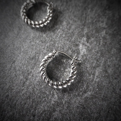 【CS201202】 Sterling Silver Hoop Earrings 