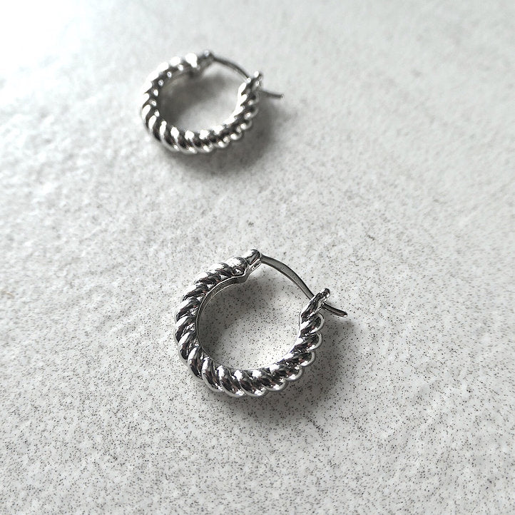 【CS201202】 Sterling Silver Hoop Earrings 