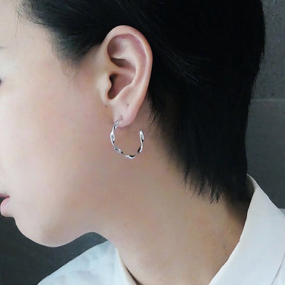 【CS210703】 Sterling Silver Hoop Earrings