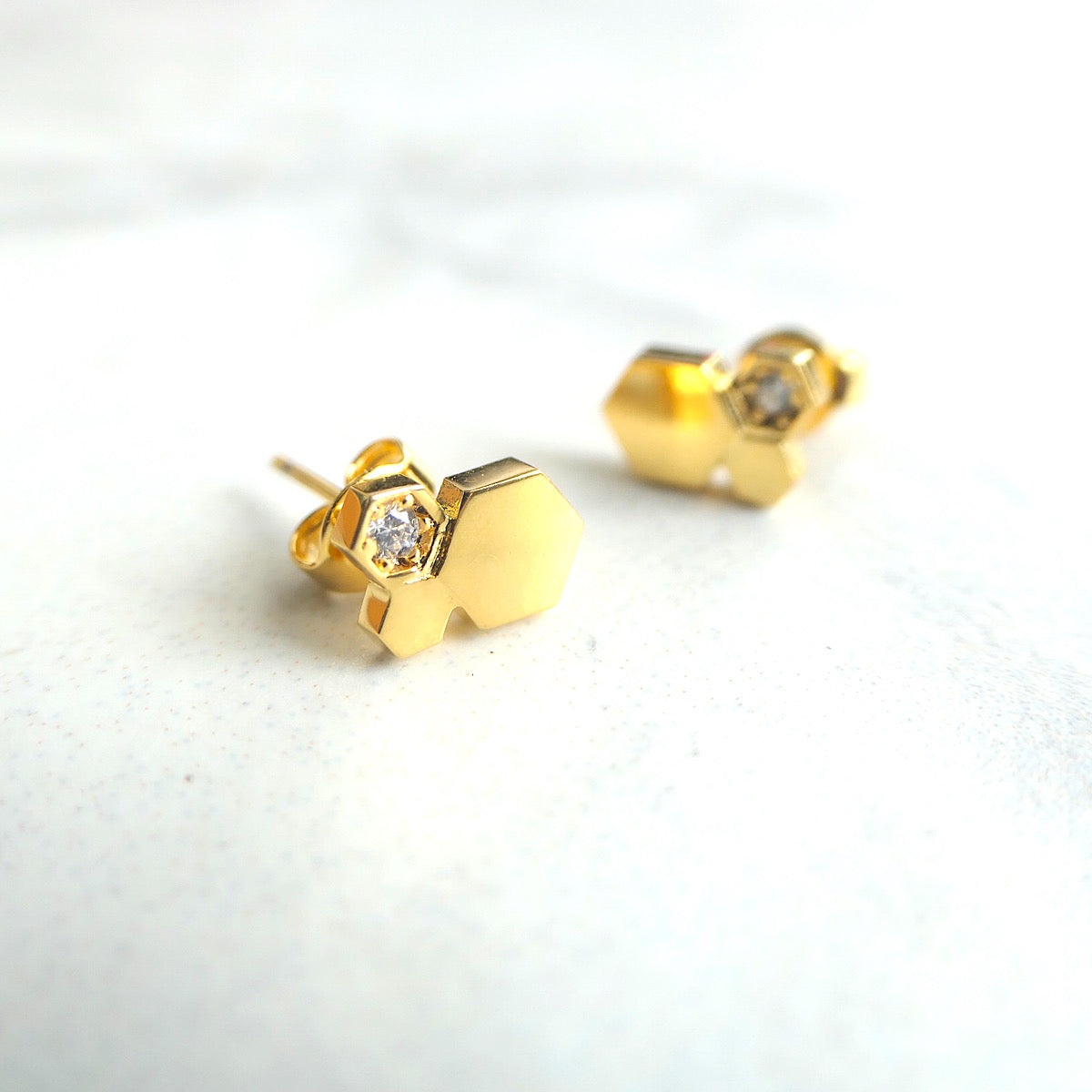 【GE220209】Gold Vermeil Stud Earrings
