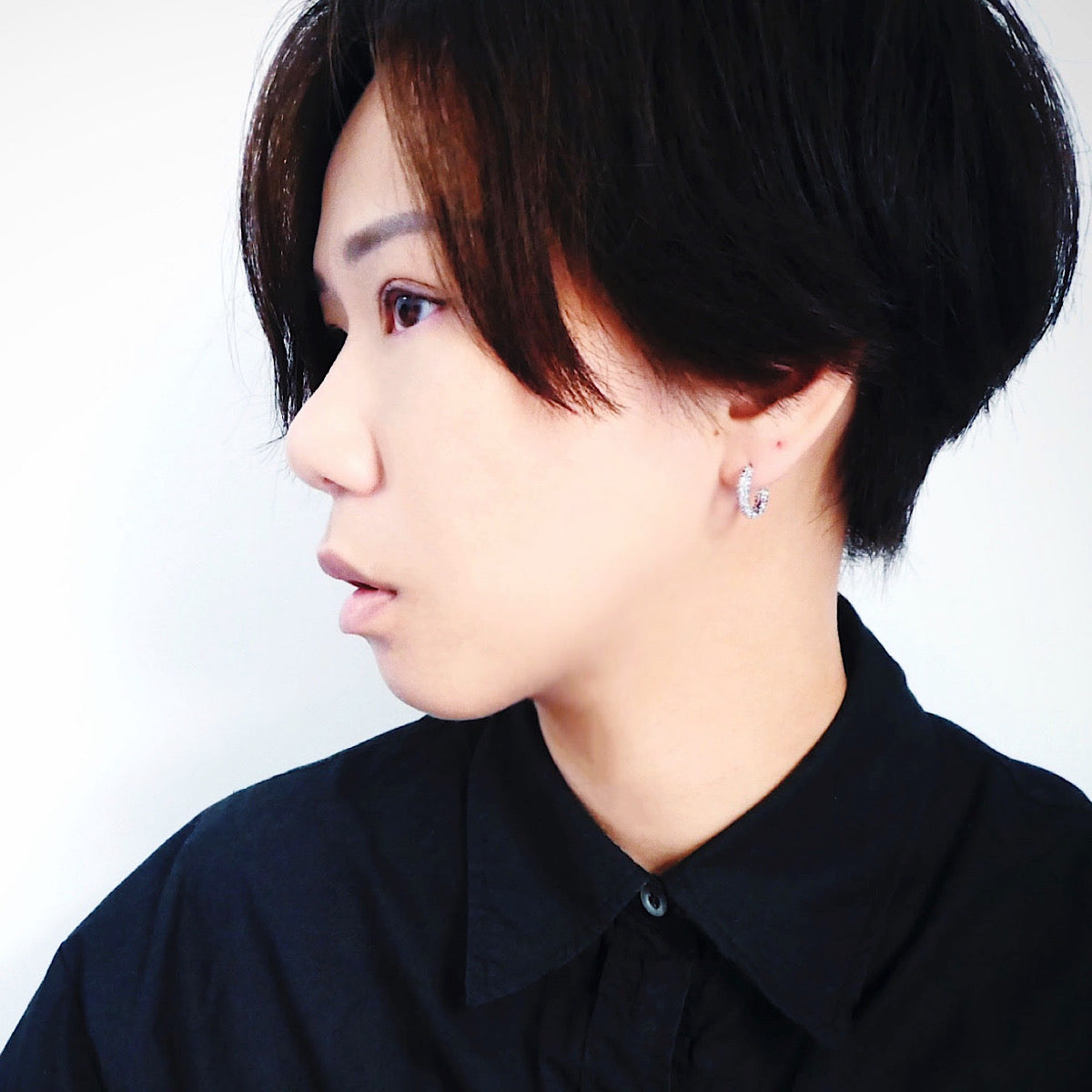 【CS210402】 Sterling Silver Hoop Earrings