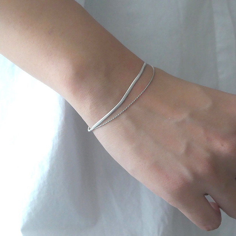 【BR210507】 Sterling Silver Chain Bracelet