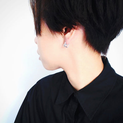 【SE221110】Sterling Silver Hoop Earrings
