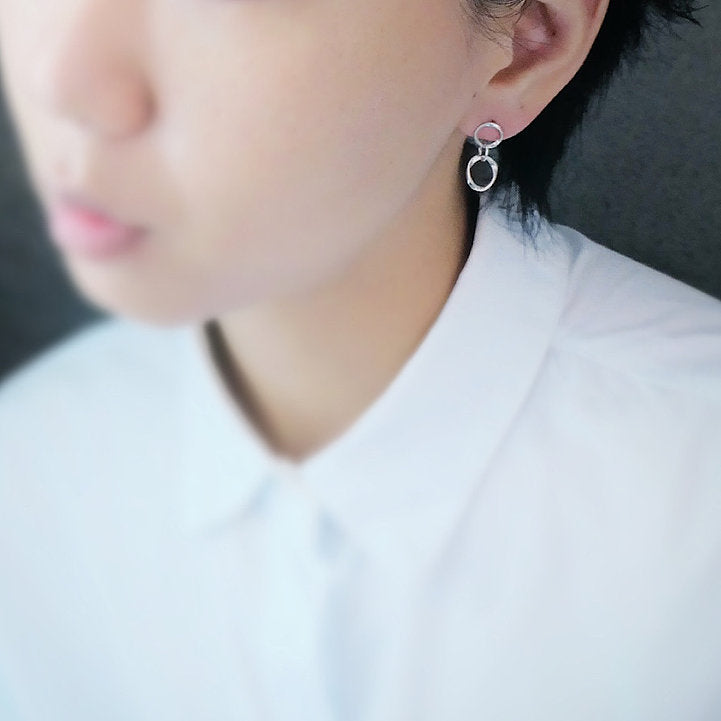 【SE210206】 Sterling Silver Dangle Earrings 