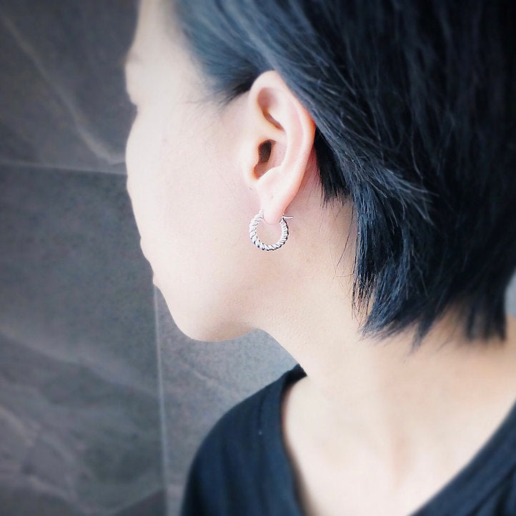 【CS201202】 Sterling Silver Hoop Earrings 