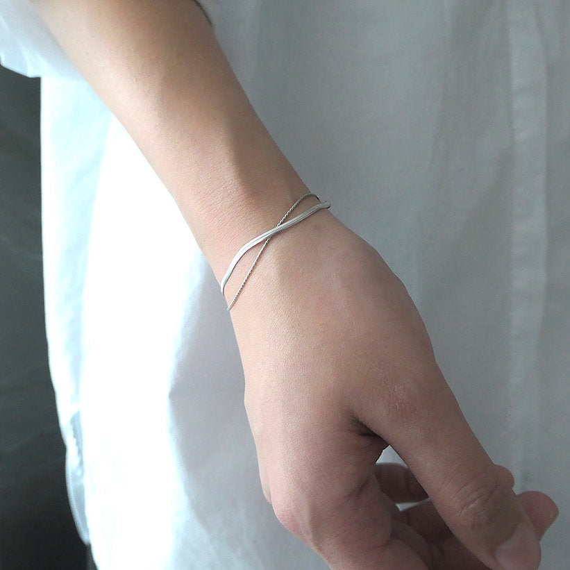 【BR210507】 Sterling Silver Chain Bracelet