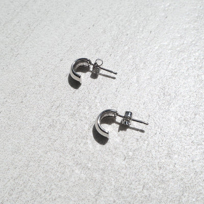 【CS201211】 Sterling Silver Huggie Earrings