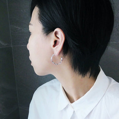 【CS210703】 Sterling Silver Hoop Earrings