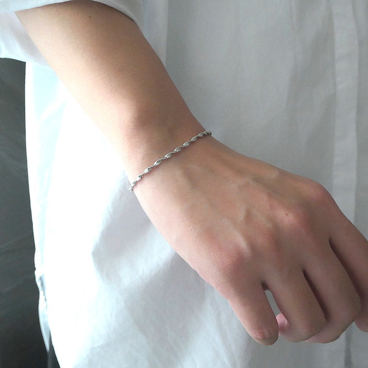 【BR210503】 Sterling Silver Chain Bracelet