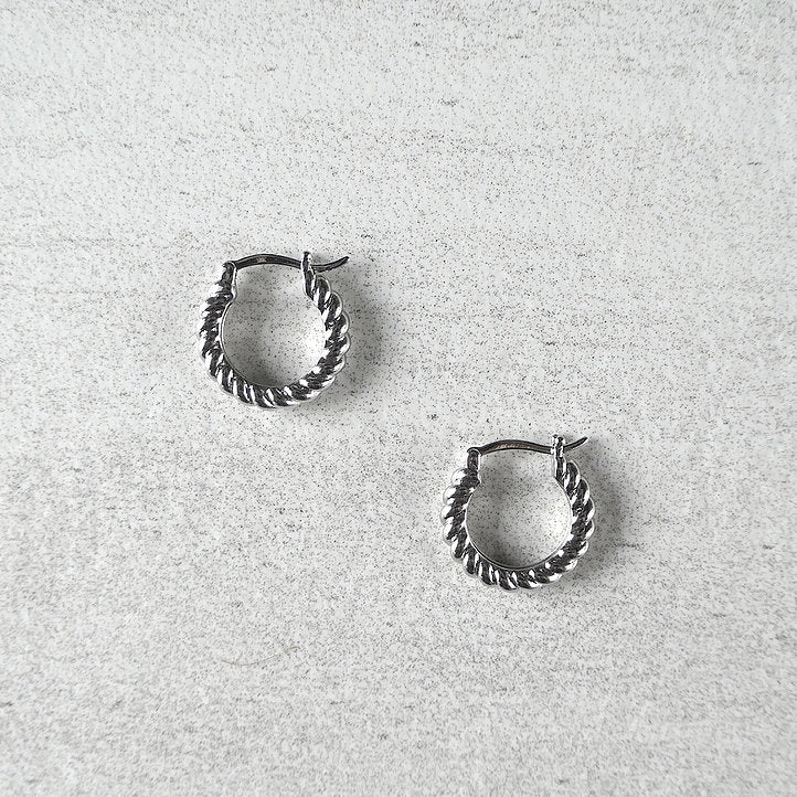 【CS201202】 Sterling Silver Hoop Earrings 