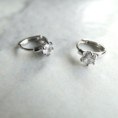 【CS200219】Sterling Silver Huggie Earrings