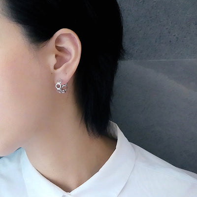 【SE210301】 Sterling Silver Hoop Earrings