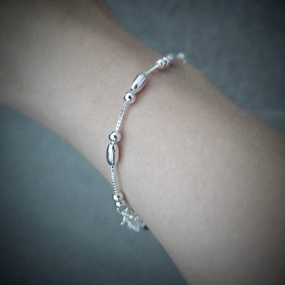 【BR210502】 Sterling Silver Beads Bracelet