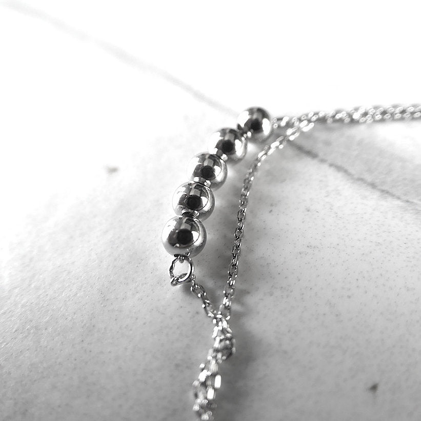 【BR210512】 Sterling Silver Beads Bracelet 