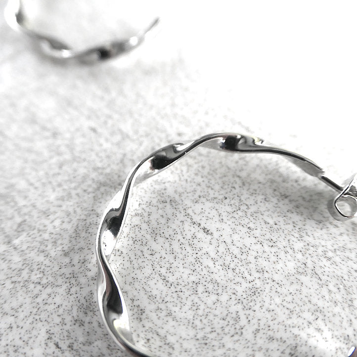 【CS210703】 Sterling Silver Hoop Earrings