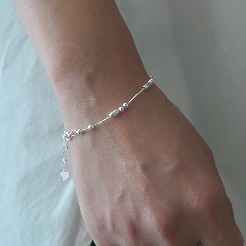 【BR210502】 Sterling Silver Beads Bracelet