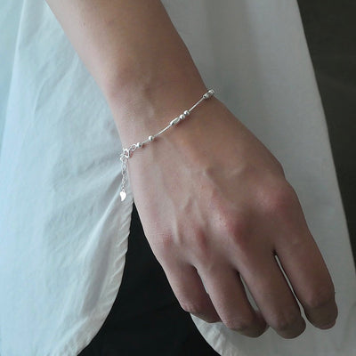 【BR210502】 Sterling Silver Beads Bracelet