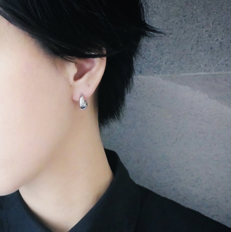 【SE210207】 Sterling Silver Hoop Earrings