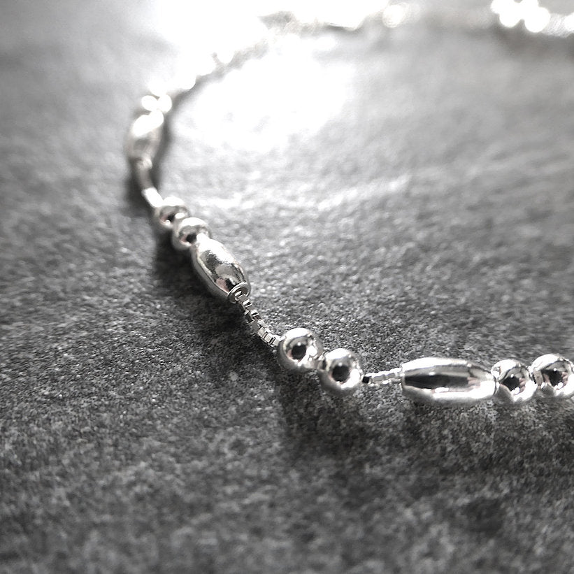 【BR210502】 Sterling Silver Beads Bracelet