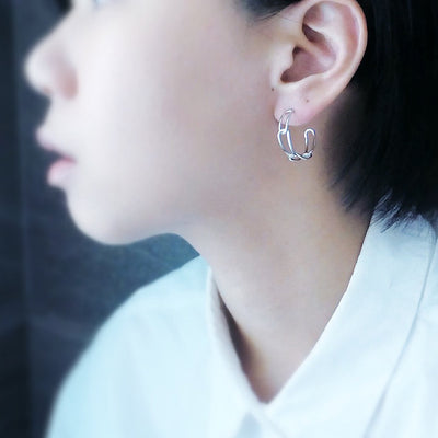 【CS201007】 Sterling Silver Hoop Earrings