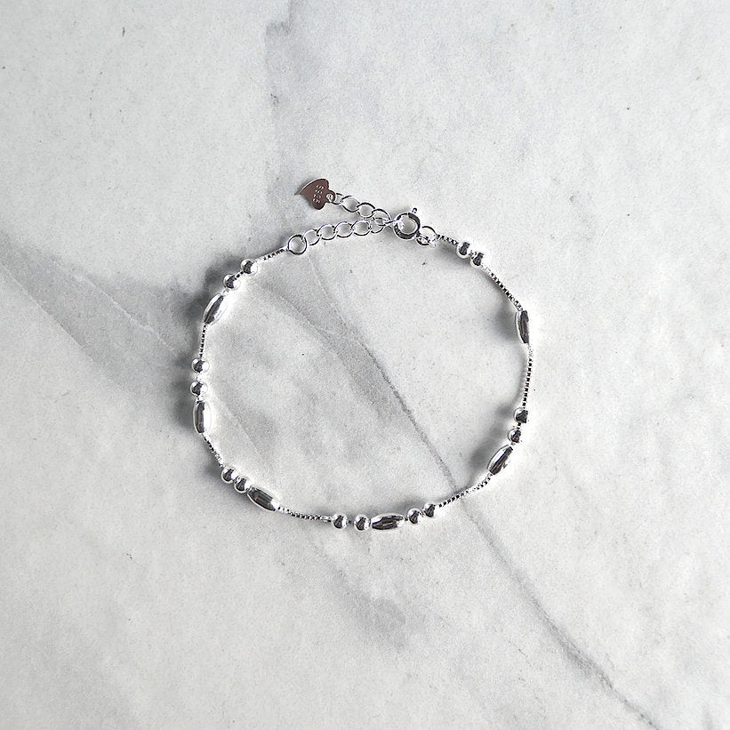 【BR210502】 Sterling Silver Beads Bracelet