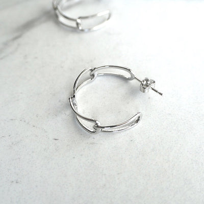 【CS201007】 Sterling Silver Hoop Earrings