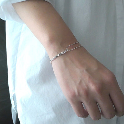 【BR210504】 Sterling Silver Chain Bracelet