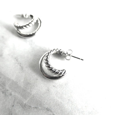 【SE211102】 Sterling Silver Hoop Earrings
