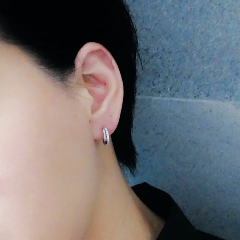 【SE220806】 Sterling Silver Hoop Earrings
