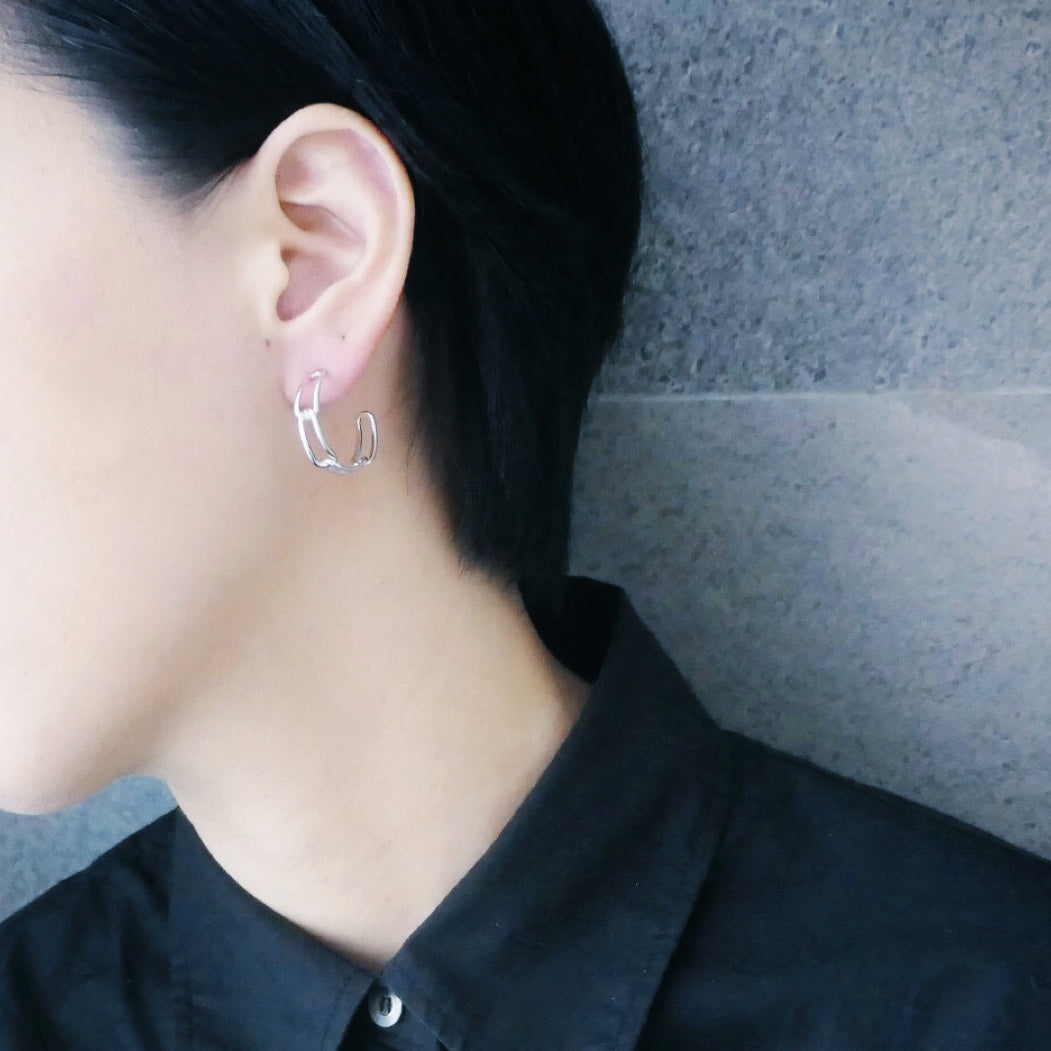 【CS201007】 Sterling Silver Hoop Earrings